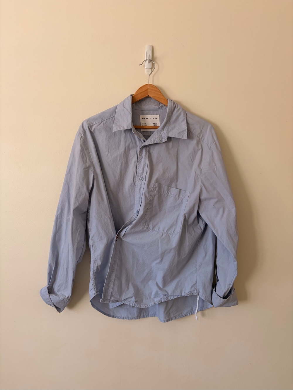 Wear Cissa The Crop Shirt Cotton Button Down Blue Large